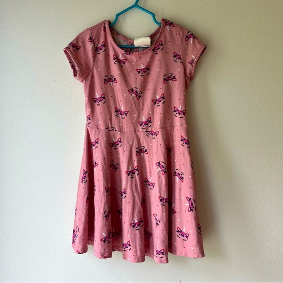 Jenna & Jessie Pink Unicorn Dress 3T (fits Like 4T) Toddler Girls Twirl Dress - Picture 1 of 13